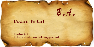 Bodai Antal névjegykártya